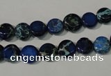 CDI905 15.5 inches 8mm flat round dyed imperial jasper beads