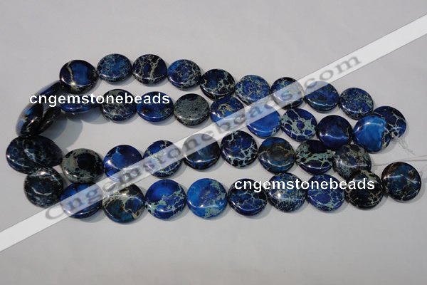 CDI908 15.5 inches 20mm flat round dyed imperial jasper beads