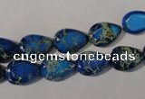 CDI915 15.5 inches 9*13mm flat teardrop dyed imperial jasper beads