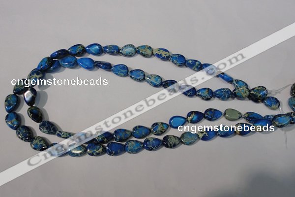 CDI915 15.5 inches 9*13mm flat teardrop dyed imperial jasper beads