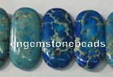 CDI917 15.5 inches 15*30mm oval double drilled dyed imperial jasper beads