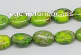 CDI92 16 inches 10*14mm oval dyed imperial jasper beads wholesale