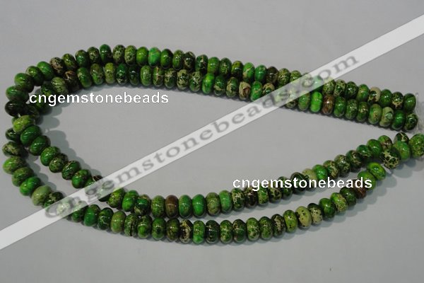 CDI927 15.5 inches 6*10mm rondelle dyed imperial jasper beads