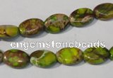 CDI939 15.5 inches 8*12mm oval dyed imperial jasper beads