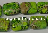 CDI949 15.5 inches 15*20mm rectangle dyed imperial jasper beads