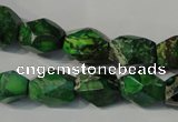 CDI963 15.5 inches 10*14mm faceted nuggets dyed imperial jasper beads