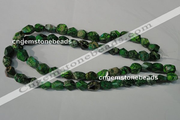 CDI963 15.5 inches 10*14mm faceted nuggets dyed imperial jasper beads