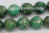 CDI98 16 inches 14mm faceted round dyed imperial jasper beads wholesale