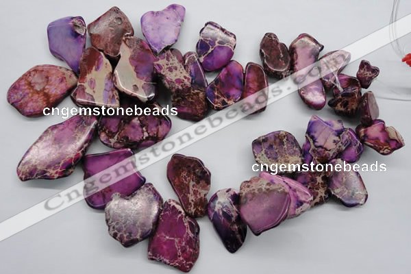 CDI981 15 inches 15*20mm – 25*48mm freeform dyed imperial jasper beads