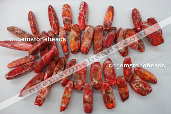 CDI984 15 inches 13*30mm – 16*50mm irregular dyed imperial jasper beads