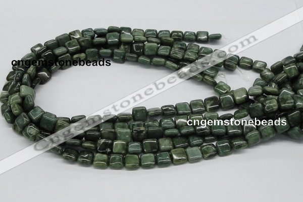 CDJ04 15.5 inches 10*10mm square Canadian jade beads wholesale