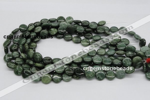CDJ09 15.5 inches 14mm flat round Canadian jade beads wholesale