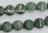 CDJ10 15.5 inches 12mm flat round Canadian jade beads wholesale