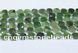 CDJ410 15.5 inches 8mm faceted square Canadian jade beads