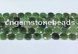 CDJ411 15.5 inches 10mm faceted square Canadian jade beads