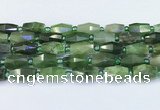 CDJ412 15.5 inches 8*14 - 9*14mm faceted freeform Canadian jade beads