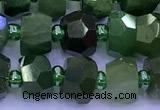 CDJ415 15 inches 5*7mm-6*8mm faceted nuggets Canadian jade beads