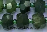 CDJ416 15 inches 6*9mm-7*10mm faceted nuggets Canadian jade beads