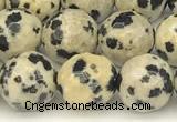 CDM102 15 inches 10mm faceted round dalmatian jasper beads