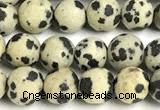 CDM105 15 inches 4mm round matte dalmatian jasper beads