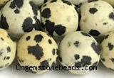 CDM109 15 inches 12mm round matte dalmatian jasper beads