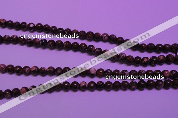 CDM51 15 inches 6mm round strawberry dalmatian jasper beads