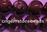 CDM54 15 inches 12mm round strawberry dalmatian jasper beads