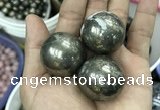 CDN10 30mm round pyrite gemstone decorations wholesale