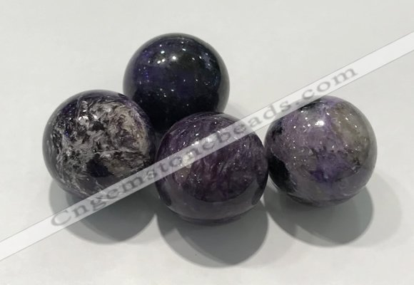 CDN1012 25mm round charoite decorations wholesale