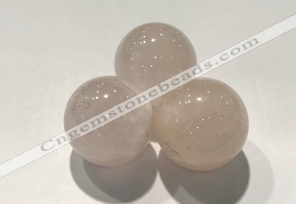 CDN1031 30mm round rose quartz decorations wholesale