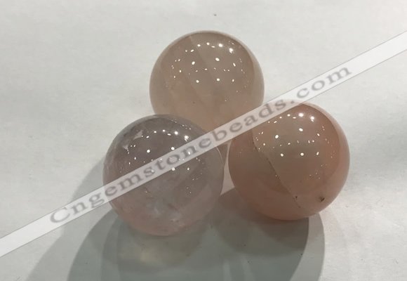 CDN1032 30mm round rose quartz decorations wholesale