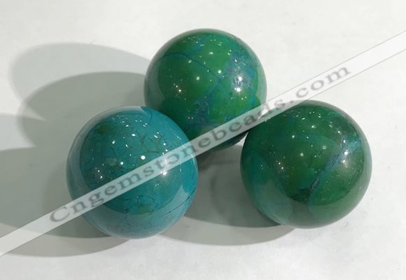 CDN1047 30mm round dyed white howlite decorations wholesale