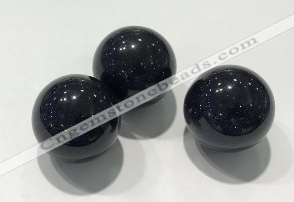 CDN1055 30mm round blue goldstone decorations wholesale