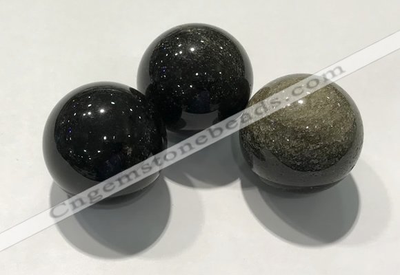 CDN1056 30mm round golden obsidian decorations wholesale