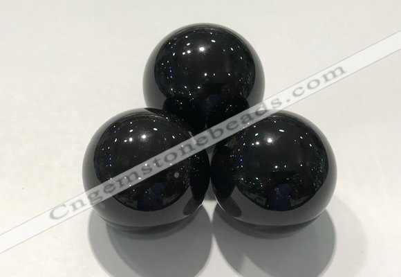 CDN1057 30mm round black obsidian decorations wholesale