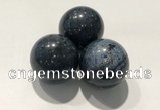 CDN1069 30mm round blue dumortierite decorations wholesale