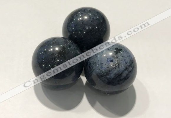 CDN1069 30mm round blue dumortierite decorations wholesale