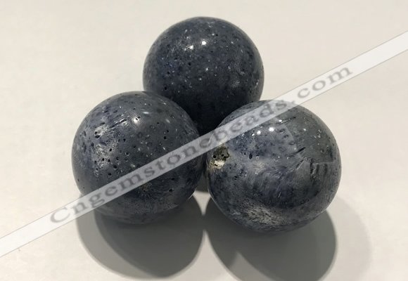 CDN1070 30mm round blue coral decorations wholesale