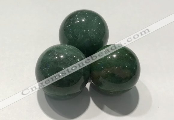 CDN1077 30mm round green biotite decorations wholesale