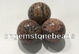 CDN1130 30mm round leopard skin jasper decorations wholesale