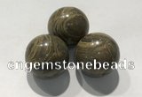 CDN1134 30mm round coffee wood jasper decorations wholesale