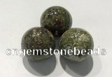 CDN1135 30mm round dragon blood jasper decorations wholesale