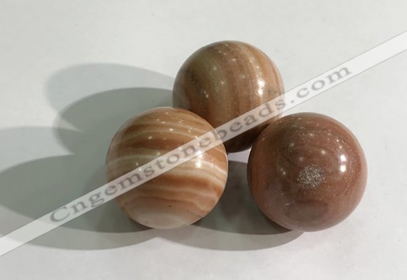 CDN1145 30mm round red picture jasper decorations wholesale