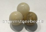 CDN1153 30mm round yellow jade decorations wholesale