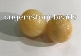 CDN1176 35mm round yellow jade decorations wholesale