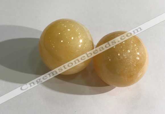 CDN1176 35mm round yellow jade decorations wholesale