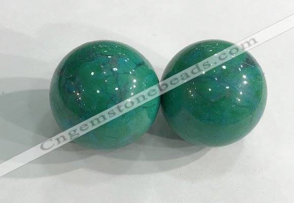 CDN1221 40mm round dyed white howlite decorations wholesale