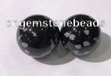 CDN1251 40mm round snowflake obsidian decorations wholesale