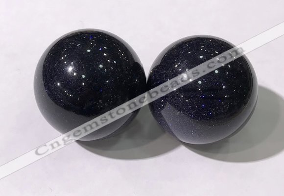 CDN1257 40mm round blue goldstone decorations wholesale