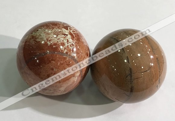 CDN1271 40mm round brecciated jasper decorations wholesale